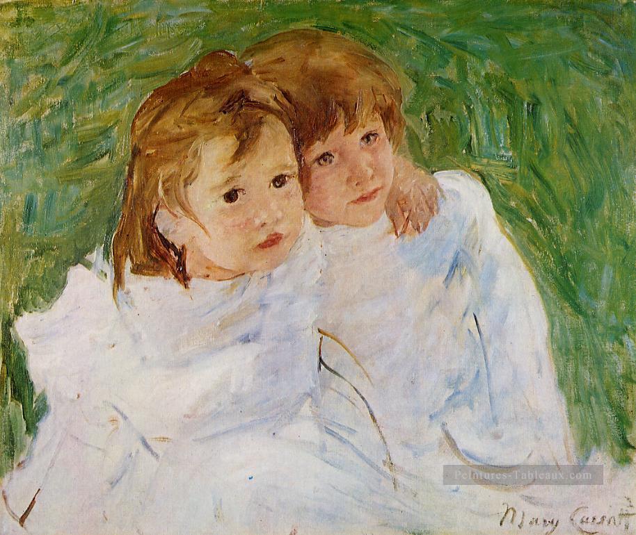 Les sœurs mères des enfants Mary Cassatt Peintures à l'huile